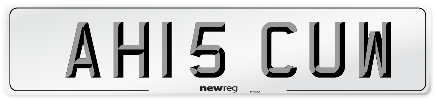 AH15 CUW Number Plate from New Reg